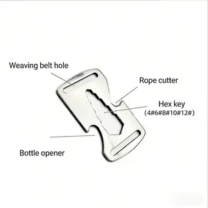 Outdoor Sports Backpack Buckle Edc Stainless Steel Buckle Multi-Function Rope Cutter Tactical Backpack Climbing Buckle