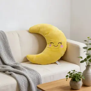 Adorable Moon Pillow Cushion, Cute Decorative Pillow for Home Decoration, Soft Plush Material, Perfect Gift Idea for Kids & Adults