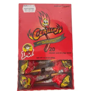 Cerrillos spicy and sour watermelon lollipop 20 pieces Candy Snack Sweet Bonbon