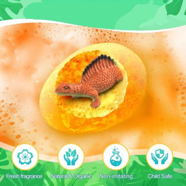 Kids Bath Bombs with Dinosaur Toys Inside — XXL Fizzy Bath Eggs Gift Set for Boys & Girls Ages 3‑9 — Easter Gifts & Birthday Presents, Gentle Kid‑Safe Bath Fizzies