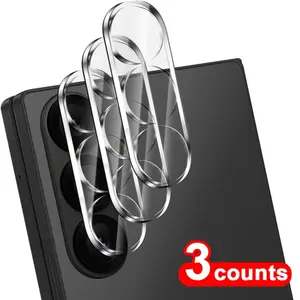 Three-Pack Transparent Lens Protection Rings for Samsung Galaxy Z Fold 7/6/5, Tempered Glass Camera Protector, Anti-Scratch, Bubble-Free, Easy Install, Accessories