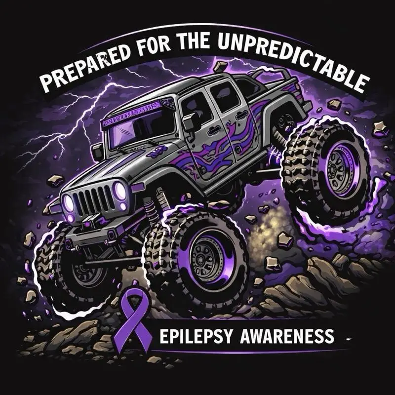 Epilepsy Awareness T-Shirt Graphic Purple Menswear Loungewear