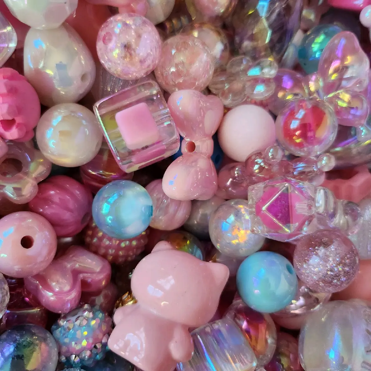 Pink Passion Acrylic Bead Scoops for DIY - Perfect for Crafting and Jewelry Making