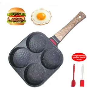 Multifunctional Breakfast Pan,Non-stick Frying Pan, Non-stick Cookware frying pan, Makes fried eggs, burgers, sandwiches, bacon, and more,Works on gas and induction stovetops,Comes with a silicone basting brush and a silicone spatula!