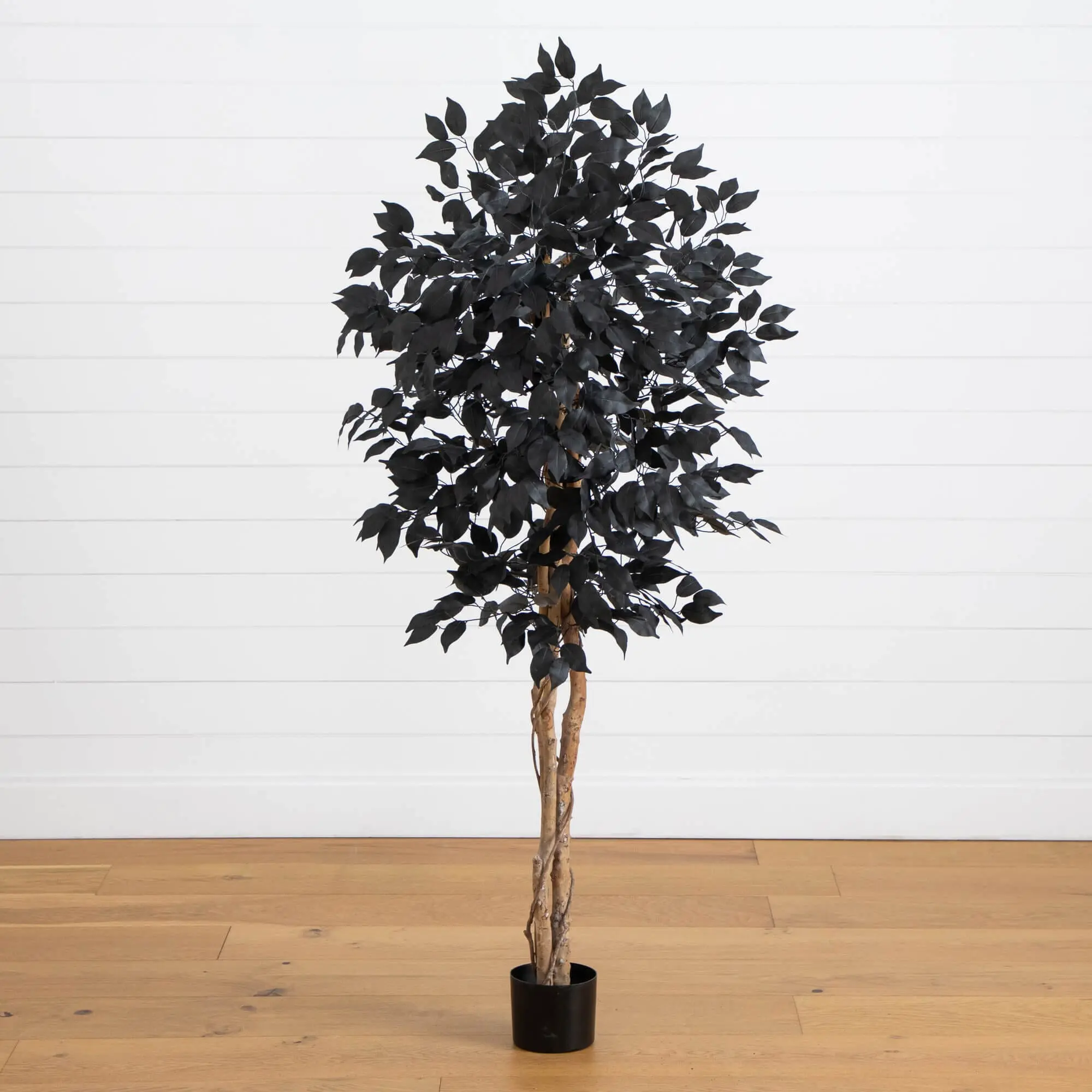 5-ft Artificial Black Ficus Halloween Tree with Natural Trunk, Bendable Branches, Indoor Decor for Holiday Ornaments, Natural Look, Plants