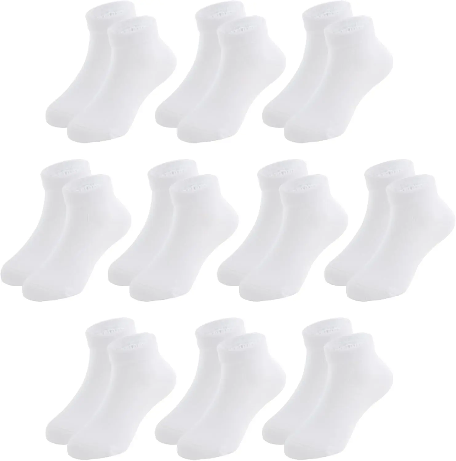 Unisex Kids Ankle Socks - 4-12 Years, Seamless Low-Cut, Soft Breathable Cotton, Comfortable Classic Casual Socks for Boys Girls, 10 Pairs Gift Set, Durable