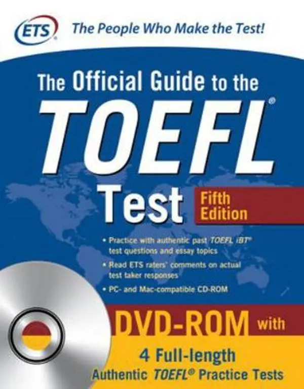 USED Book - The Official Guide to the TOEFL Test with DVD-Rom, Fifth Edition by Educational Testing Service (Paperback) - english
