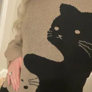 #Springfresh Love Men's / Unisex Cartoon Cat Jacquard Crew Neck Sweater Loose Casual Long-sleeve Knitwear Fashionable Autumn and Winter Knitwear Daily Wear Pullover College Style Versatile Trendy Brand