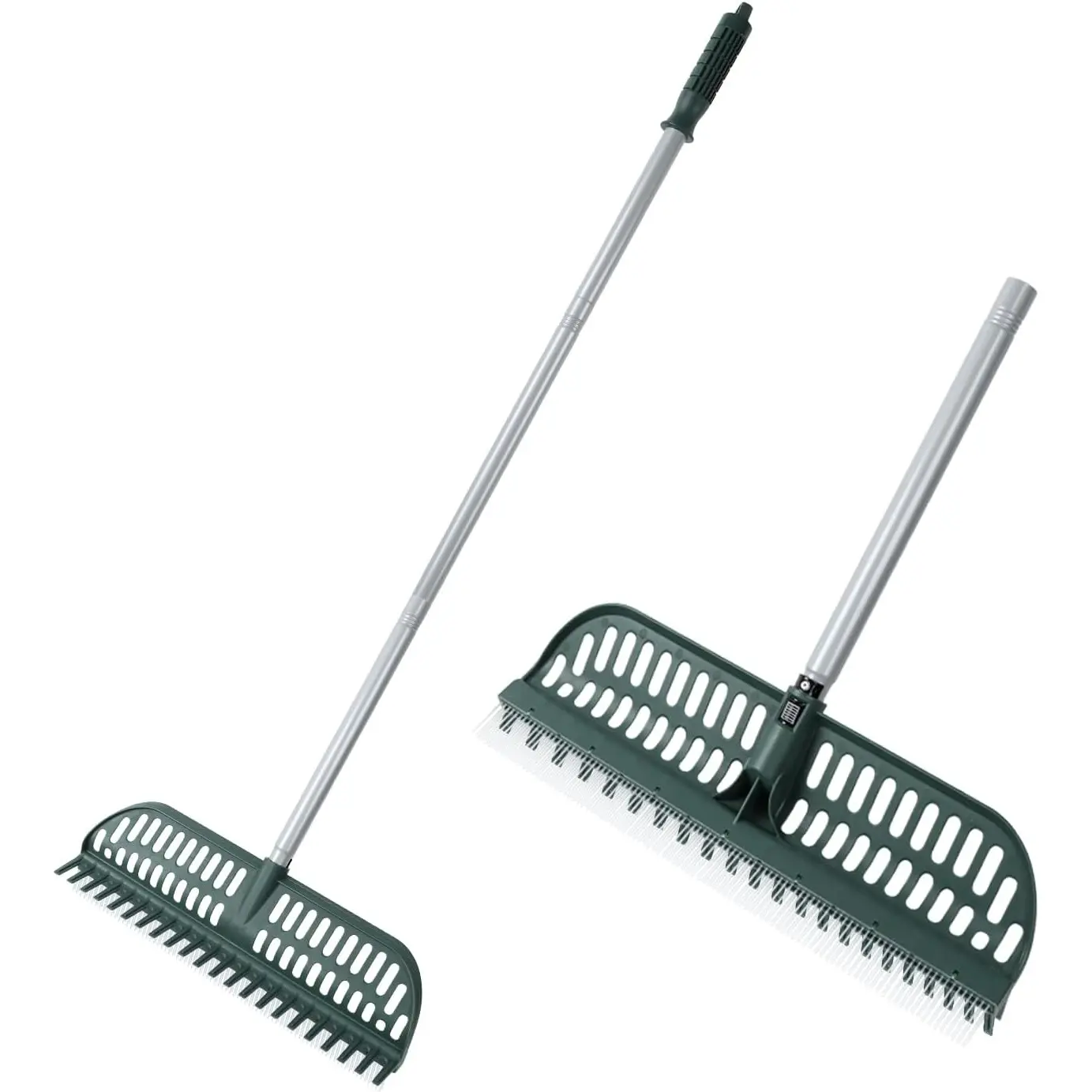 Artificial Turf Rake, 47" to 63" Adjustable Long Handle with 18" Wide Head – Turf Rake for Artificial Grass, Carpet, Lawn Sweeper, Pet Hair & Debris Remover