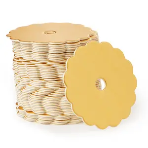 Cake Pop Boards, Champagne (50pcs to a Package) - 2" Diameter Matte Finish with Scalloped Edges