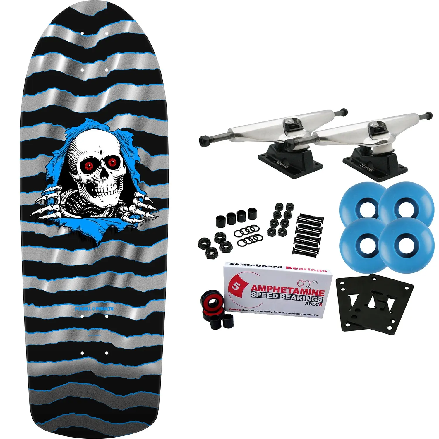 Powell Peralta Skateboard Complete OG Ripper Silver Foil Old School Reissue