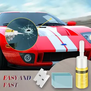 HyperCar Windshield Crack Repair Kit - Easy Application Tool for Multi-Shaped Cracks, Includes Repair Tool & Protective Sheets