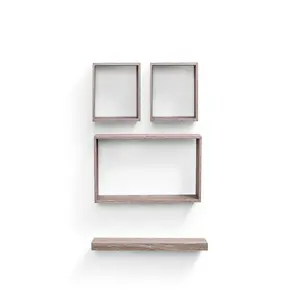 Floating Shelves 17.72" Wall Mounted Wood Shelves for Bathroom, Bedroom, Living Room, Kitchen, Hanging Shelf for Books/Storage/Decor with Invisible Brackets, Maple