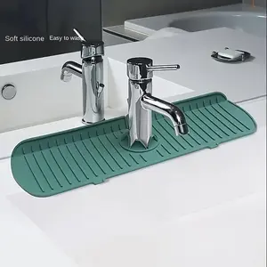 Large Silicone Faucet Mat for Home Kitchen Sink, Bathroom Counter Protection Pad, Water Ripple Design, Anti-Splash, Splash Guard, 1 Piece