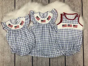 US Independence Day-themed Smocked Short-sleeve Girl’s Dress  Girl’s Clothing