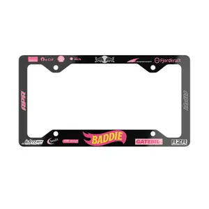 Baddie License Plate Frame for Girls Metal Holder with Unique Shape & Vibrant Colors Perfect for Personalizing Your Car Fashionista Car Accessory White Aluminum Silver Backing