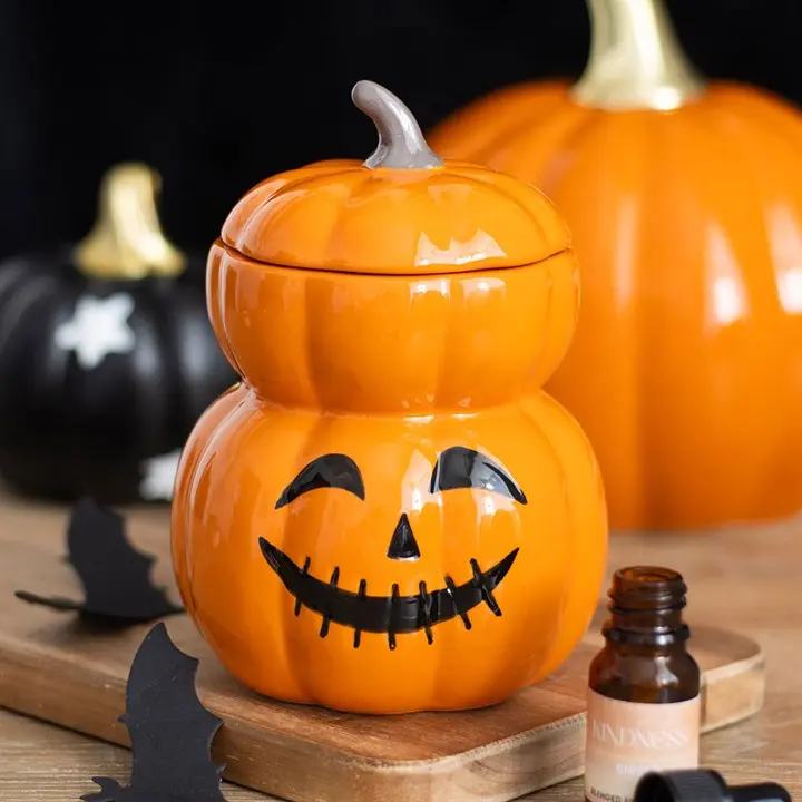 Stacked Pumpkin Tealight Wax Warmer - High Quality Wax Warmers for Wax Melts, Compatible with illuminatedbymia Gel Wax Melts, Decorative Wax Warmers for Wax Melts