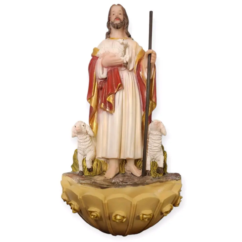 Buen Pastor 8" Inches Tall For Holy water For Wall Holy Good Shepard Jesus para agua Bendita Brand New Religious Decor