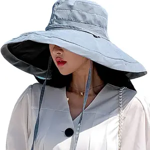 Women's Sun Hat Packable Reversible Bucket Hat Wide Brim Summer Beach Cap - NWT
