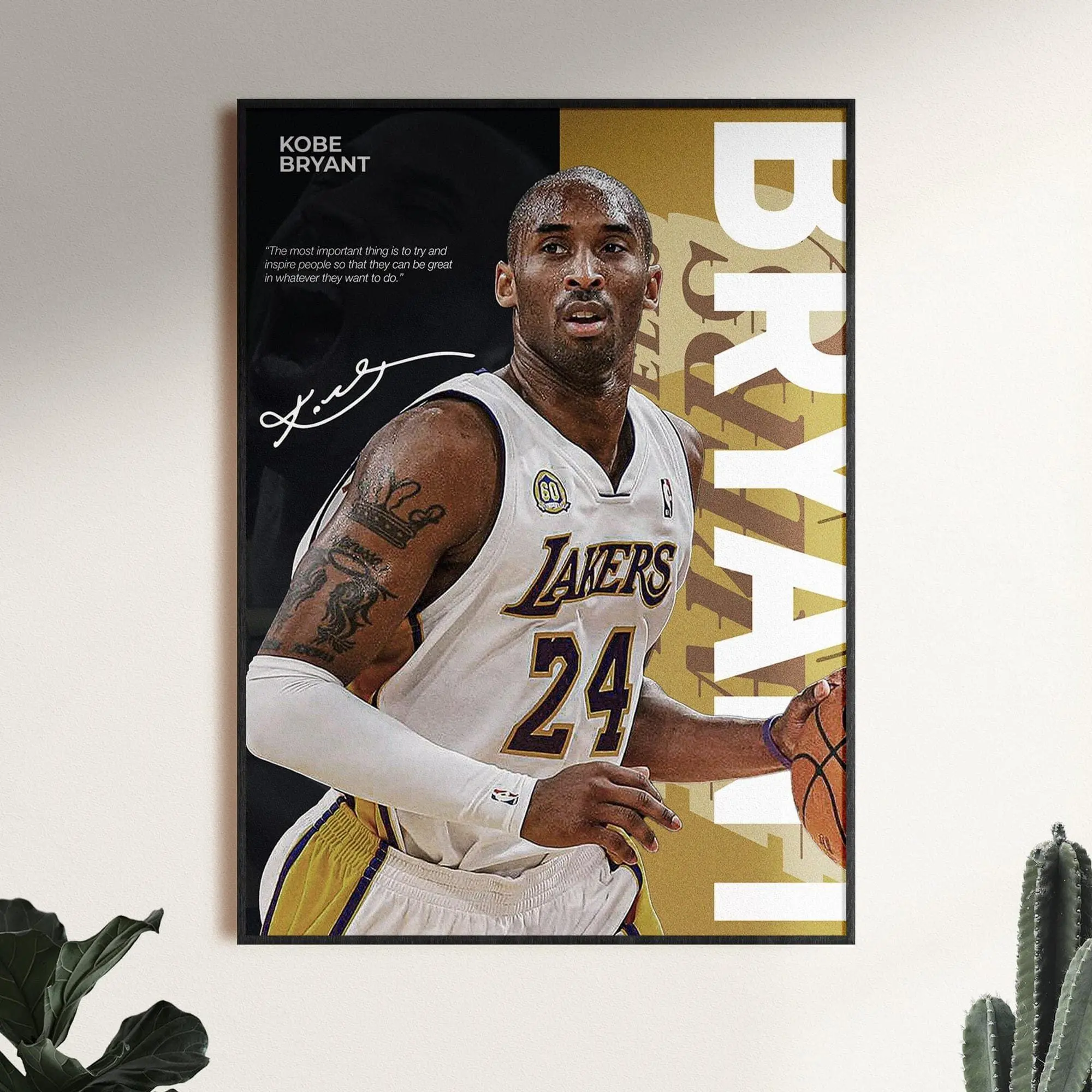 Kobe Bryant Poster, NBA Wall Print, Basketball Digital Download, NBA Poster Print, Sports Decor, Poster, Basketball NBA Gift