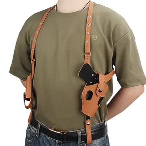 Tactical Double Shoulder Underarm Holster Portable Leather Holster Magazine Holster 1911 Agent Invisible Quick Draw Holster