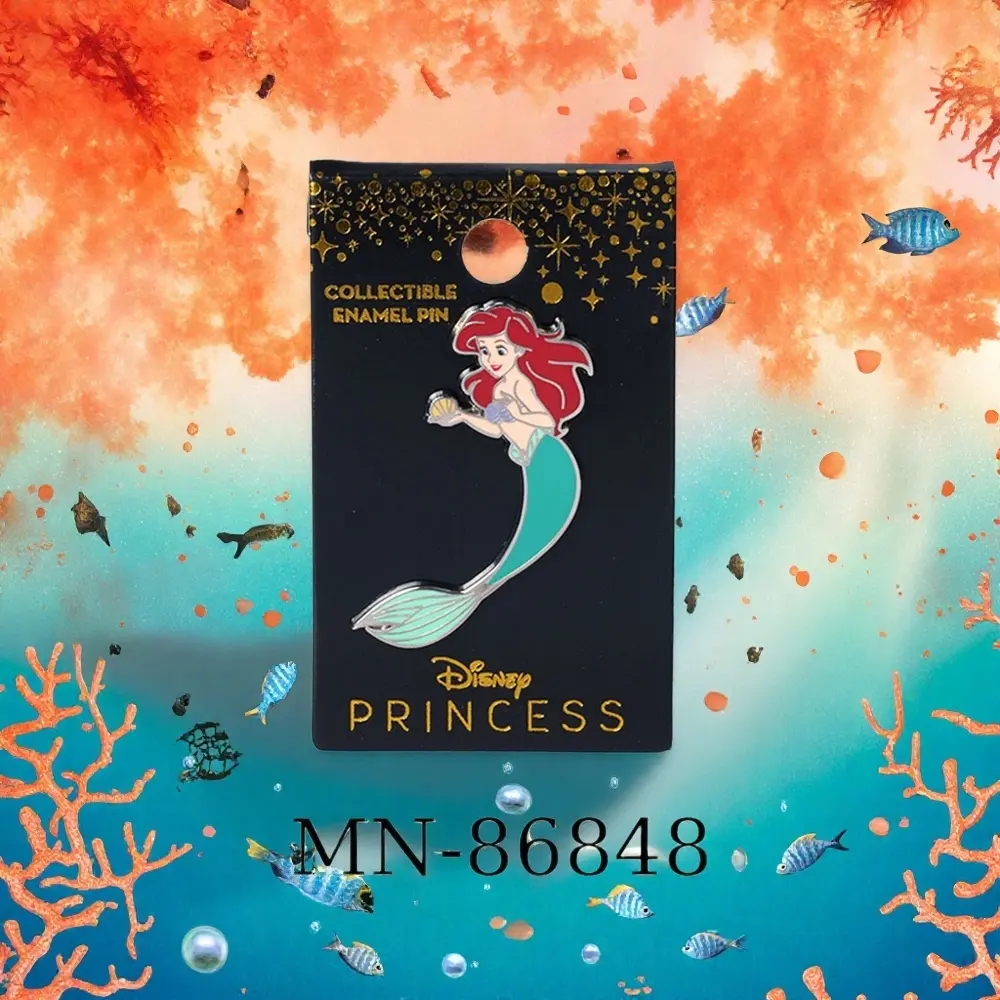 Disney Collectible Vintage Enamel Brooch Pin, Belle Jasmine Ariel Princess Design, Elegant & Durable Accessory for Bags/clothing, Ideal Gift for Fans, Collector, Exquisite Brooch