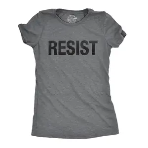 Womens Resist T Shirts Political Anti Authority Protest Tees Rebel Rally March Tee Funny Womens T Shirts Cute Vintage Fashion Casual Ladies T-Shirt Gift Funny Political Top Women's Novelty Tees