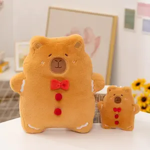 Christmas Pillow Capybara Gingerbread Stuffed Throw Plush Sofa Backrest Home Room Decro
