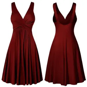 New Style V-Neck Spaghetti Strap Elegant Commuter Mid-Waist Midi Dress Solid Color Dress Casual Womenswear