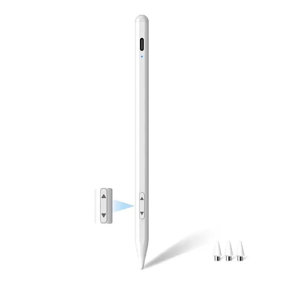 Universal Stylus Pen for iPhone & Android & iPad, 2X Fast Charge Active Stylus Pencil for All Touch Screen, High Sensitivity Capacitive Stylus for Smartphone Apple Watch Tablet-White
