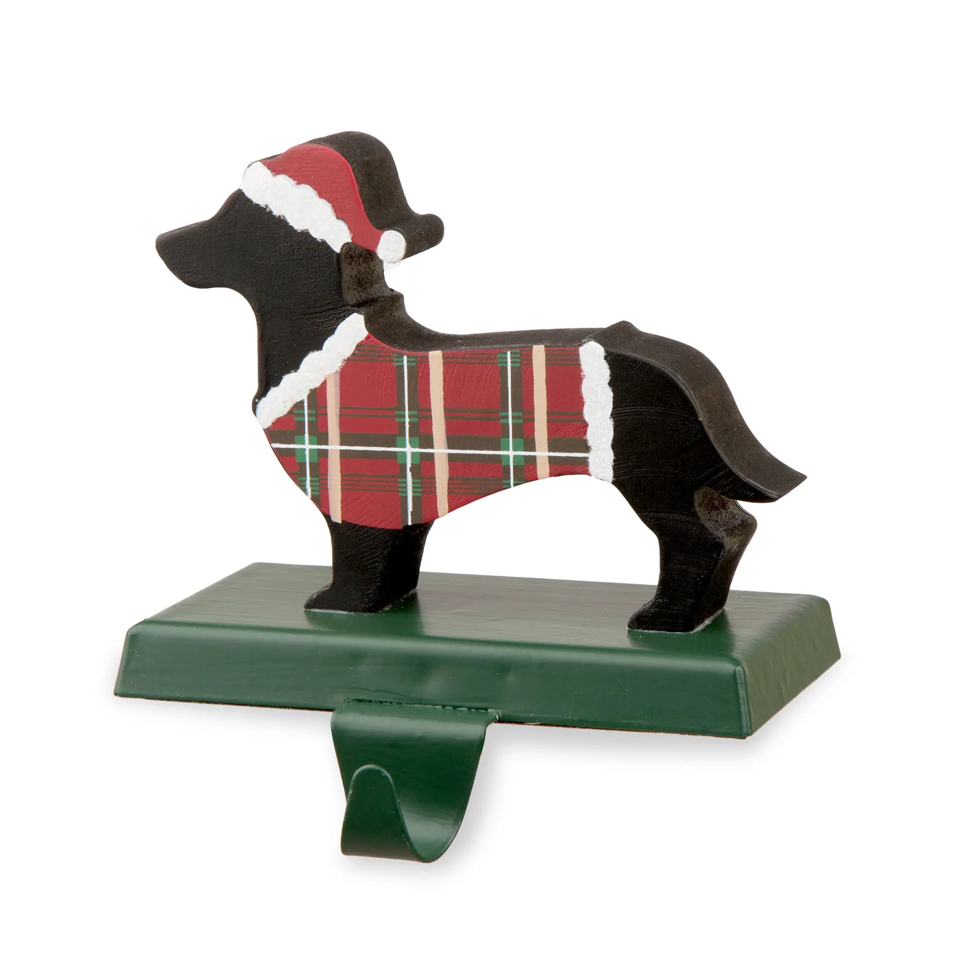 Glitzhome 5.92"H Wooden/Metal Dachshund Stocking Holder