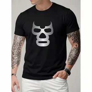 Men's fully printed short-sleeved T-shirt - summer casual crew neck polyester shirt, light and breathable, fashionable full coverage design, suitable for outdoor wear
