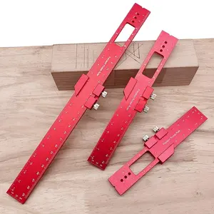 Precision Aluminum Portable Pocket Ruler Set, 6/8/12 Inches, Adjustable Slide Rule with Stop Block, Ideal for DIY Woodworking and Engineering