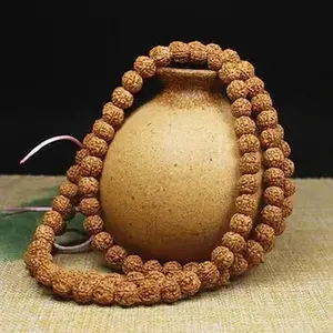 Natural Rudraksha 108 Bead Mala Necklace/Bracelet 8mm