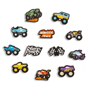 Monster Truck Shoe Charms car 12PCS Truck PVC Clog Pins Accessories Party Favors Birthday Gifts Holidays Decoration for Boys Women Girls