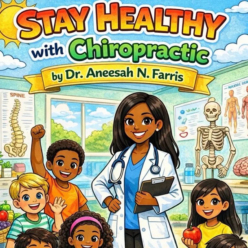 Signed Copy. Stay Healthy with Chiropractic by Dr Aneesah N Farris Coloring & Activity Book for Kids