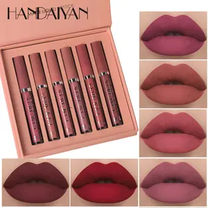 Handaiyan Long-lasting Matte Lip GlazeSet 6 Counts/box Waterproof Moisturizing Lipstick for All Occasions Christmas Cosmetics