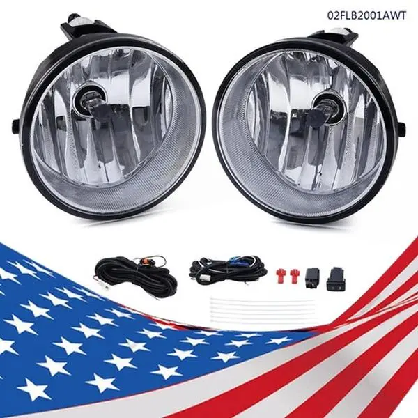 CROSSDESIGN Chrome Frame Dense Fog Lights 1 Pair - Automotive Auxiliary Lights with Moisture Shield, Replacement Car Accessory for Toyota Tacoma 2005-2011