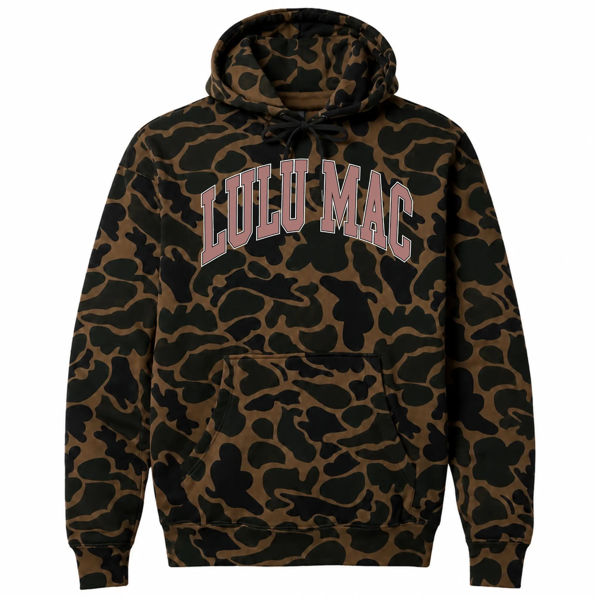 Bottomland Camo hoodie for Women, Collegiate Graphic Pullover Sweatshirt, Vintage Outdoor Hunting Camouflage Hooded Top, Casual Southern Country Style