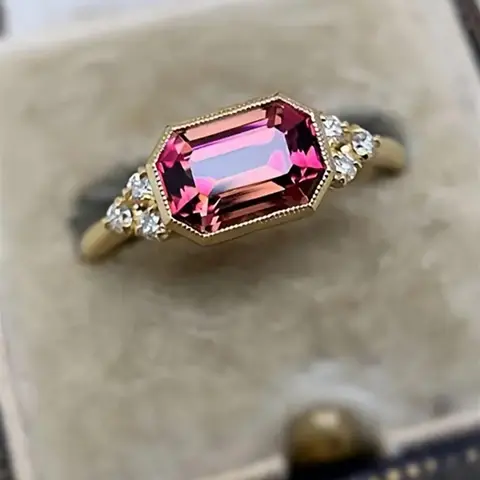 Elegant Rhinestone Decorated Copper Ring, Fashion Rings, Fashion Jewelry for Party, Daily Clothing Decor, Trendy All-match & Exquisite Jewelry for Birthday Gift