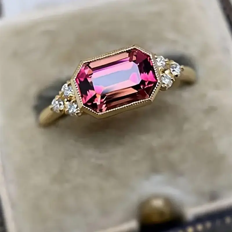 Elegant Rhinestone Decorated Copper Ring, Fashion Rings, Fashion Jewelry for Party, Daily Clothing Decor, Trendy All-match & Exquisite Jewelry for Birthday Gift