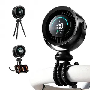 Qawtor 2026 Upgraded Portable Fan with LED Display & Flexible Tripod, 360° Adjustable USB Rechargeable Clip Fan for Desk, Travel & Outdoor summerwins
