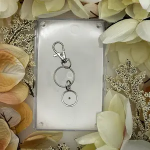 Mustard Seed Collection Keychain with Circular Design and Ring Attachment - Unique Accessory with Circular Charm