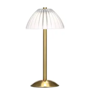 LED Table Lamp Vintage Adjustable Brightness Touch Control Rechargeable Metal Desk Lamp for Bar Restaurant Cafe