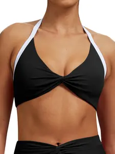 Women's Nude Seamless Bra Twist Design, Hollow Back, Fitness Top Running Tight Innerwear, Casual Fitted Lingerie, All Seasons