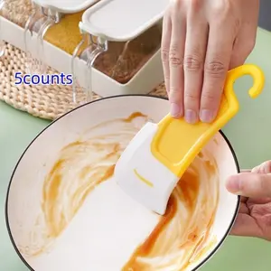 5-Piece Oil-Resistant Silicone Kitchen Scraper Set, Easy Cleaning Tool, Durable & Flexible Design, Perfect for Daily Use