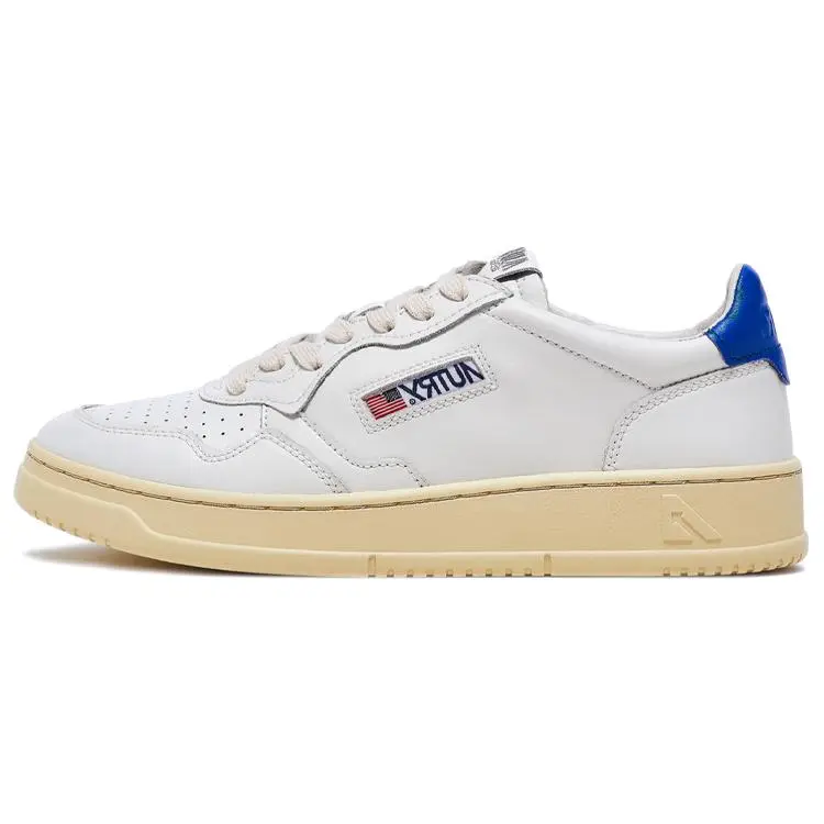 Autry Women's Closed Casual Fashion Walking Sneakers - White and Blue Trending Footwear, Maison Mihara Official House White Shoes Athletic