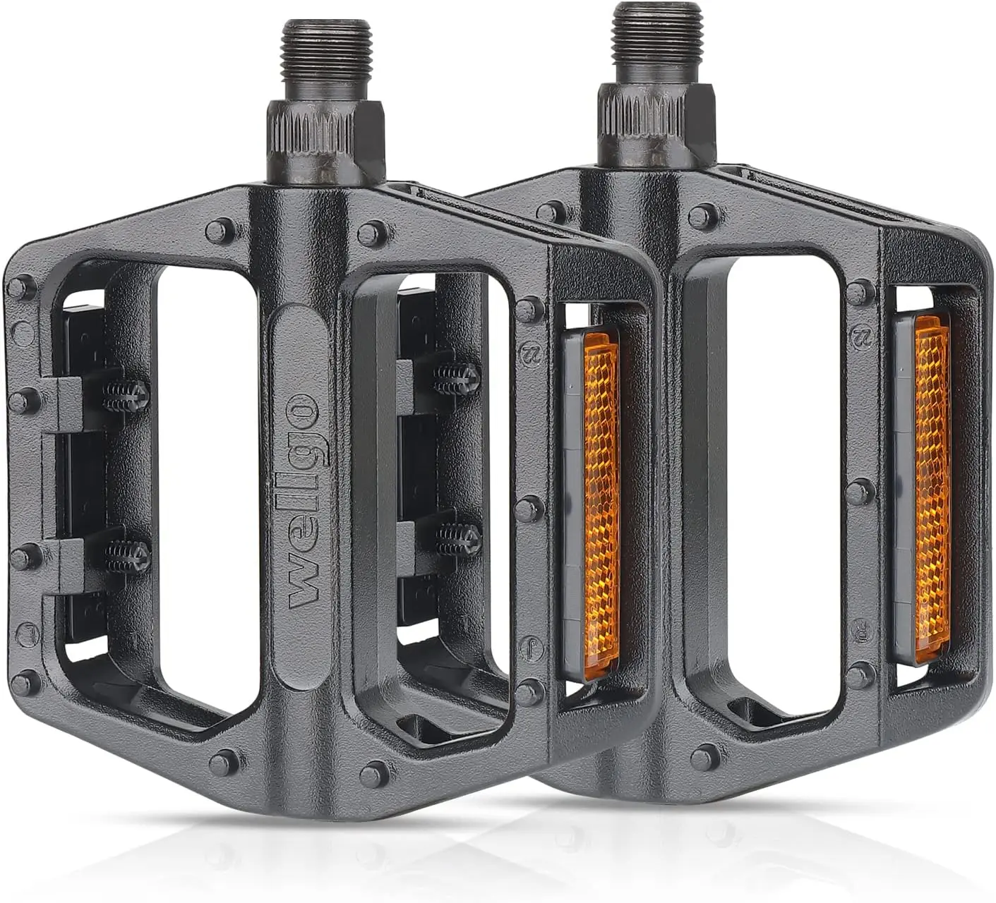 MOHEGIA Non-Slip Aluminum Alloy Bike Pedals - 9/16 in Acceleration Components, Durable Excellent Wear Resistance Parts for Climbing MTB, Cruisers City Bikes, Adult Replacement Set, 9/16 Inch, Adults, Components & Parts, Durability, Mountain Bike, Stud Typ