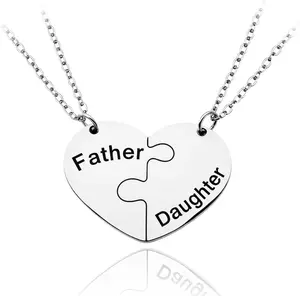 Fathers Day Gifts For Dad, Matching Heart Necklace for Mom and Daughter Son Father Birthday Christmas Gifts for Daughter Dad Mom Gifts from Daughter Son