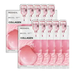 Mediheal Collagen Essential Mask - Pack of 10 - Hydrogel Sheet Mask with Collagen & Milk Protein for Lifting & Firming - Fragrance-Free & Hypoallergenic - 250ml - Korean K-BEAUTY Skincare - Intensive